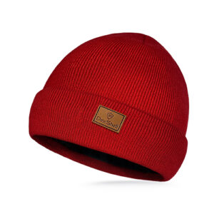 Waterproof cuffed beanie red