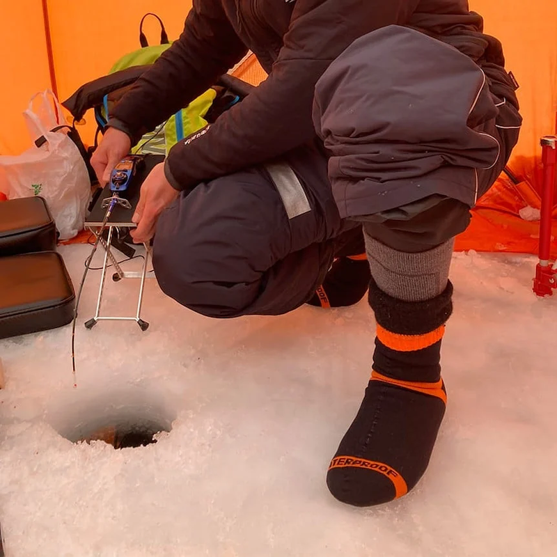 DexShell Hytherm Pro socks on ice fishing